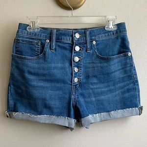 Madewell High Rise Button Front Denim Shorts